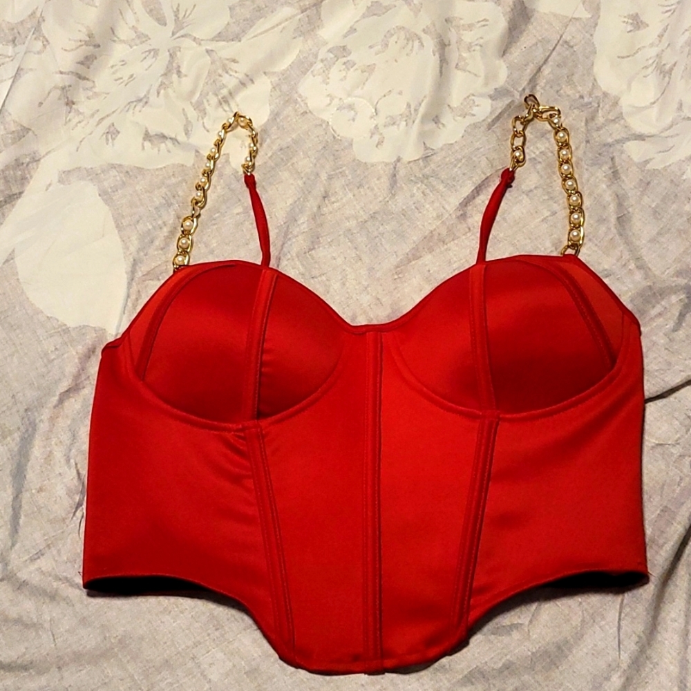Never worn red crop top